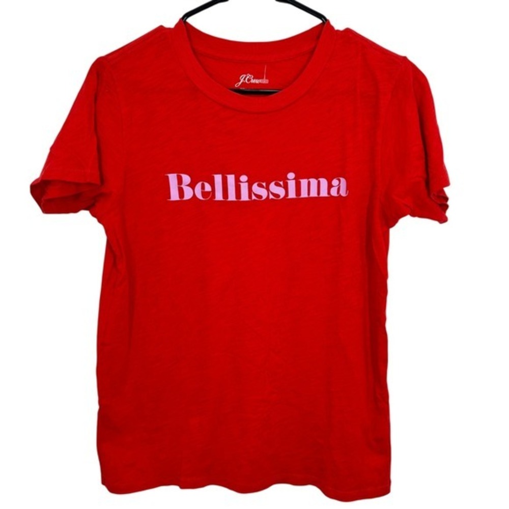 J Crew Bellissima Beautiful Red Pink Cotton Lightweight 100% Cotton T Shirt